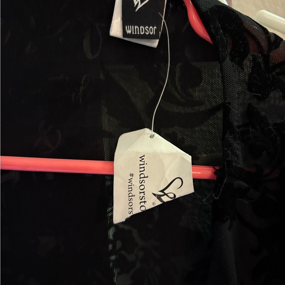 Windsor Black Sheer Floral Top - Picture 2 of 5